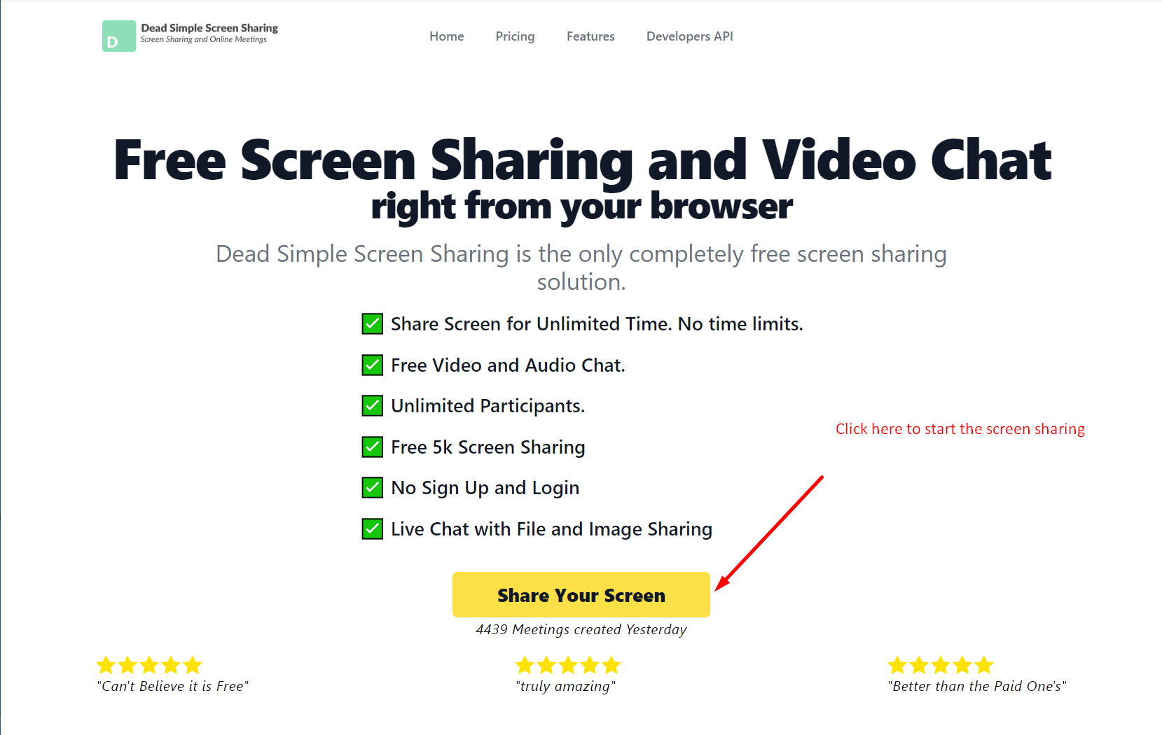start screen sharing